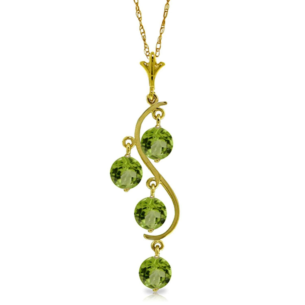 2.25 Carat 14K Gold Tables Turned Peridot Necklace