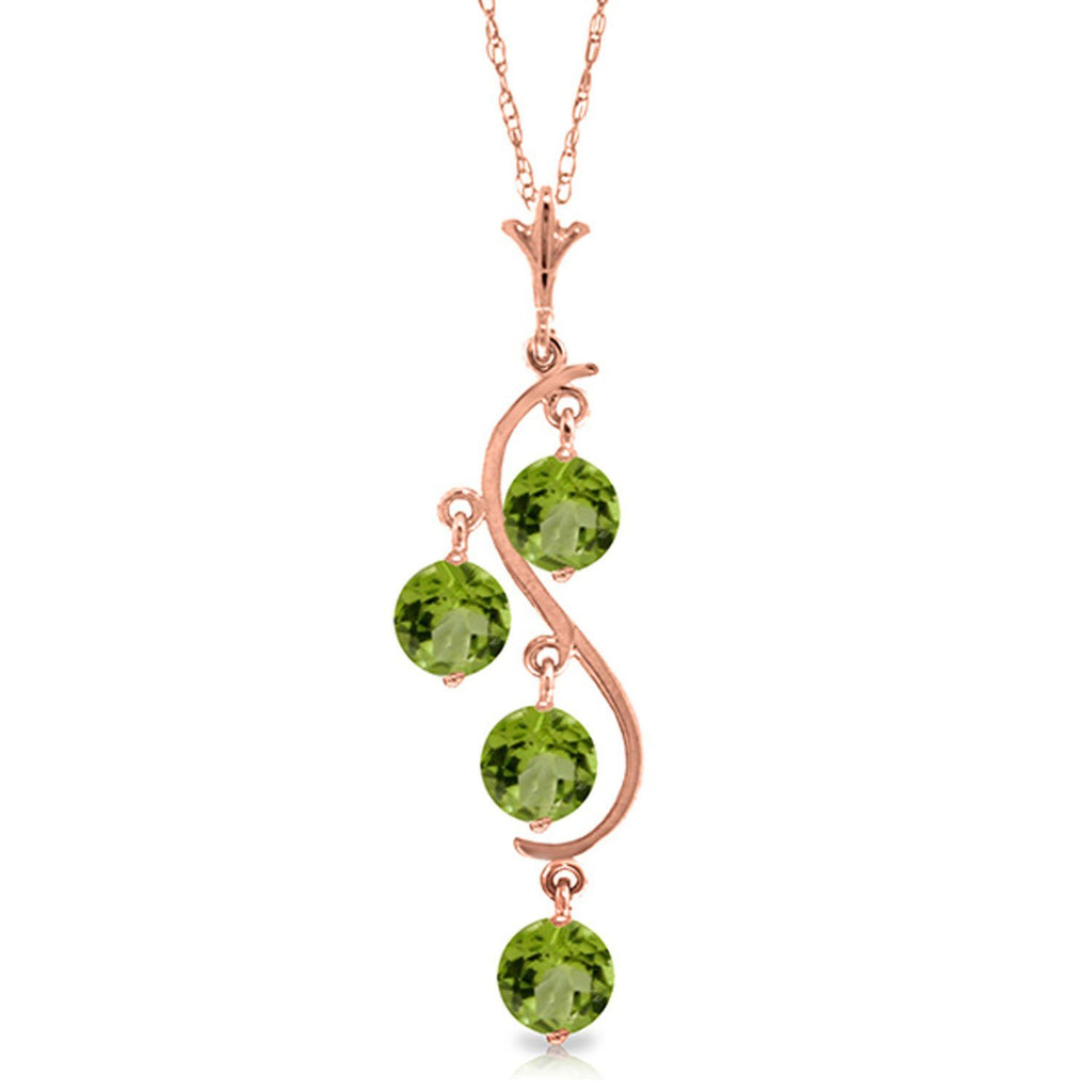 2.25 Carat 14K Gold Tables Turned Peridot Necklace