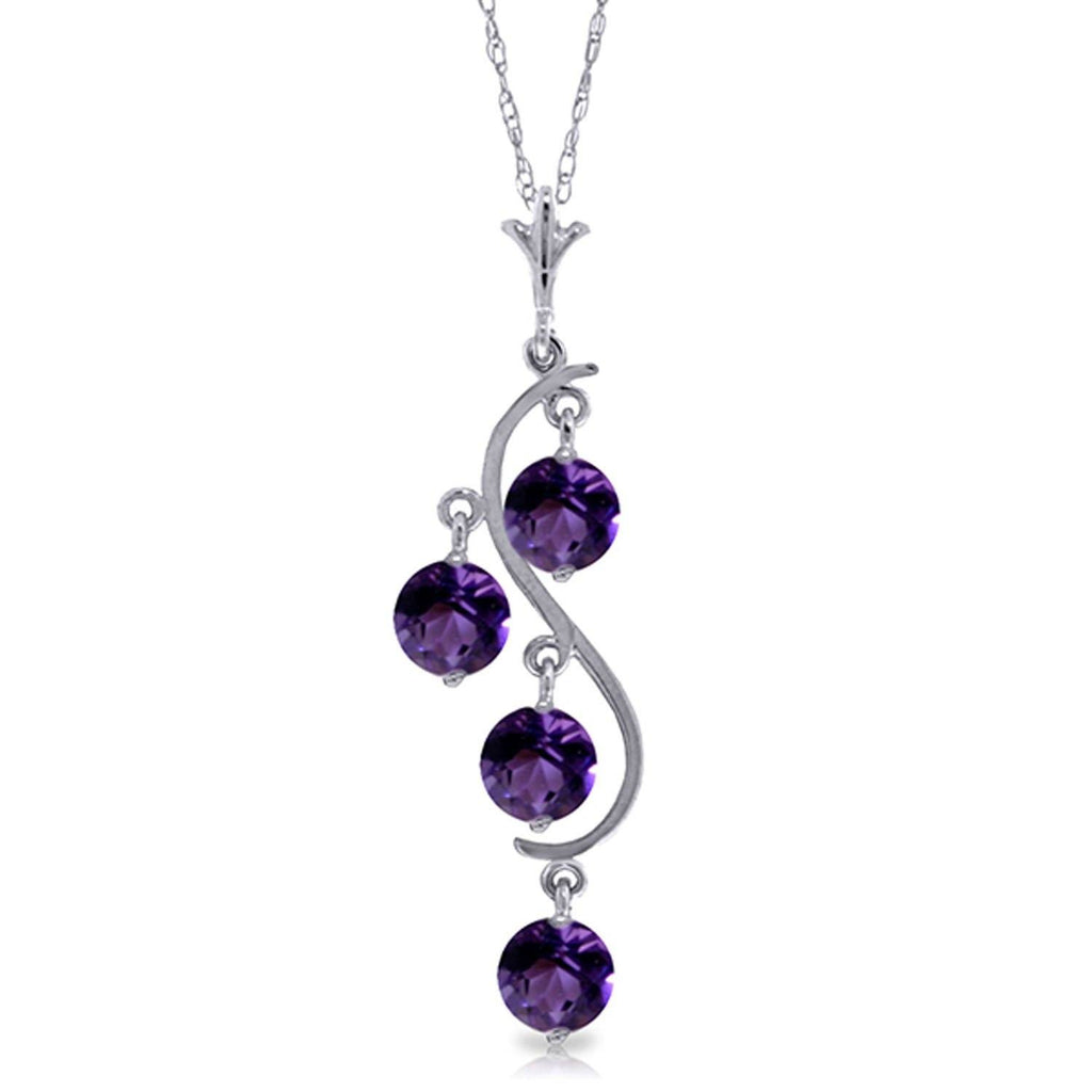 2.25 Carat 14K White Gold Rub Your Wings Amethyst Necklace