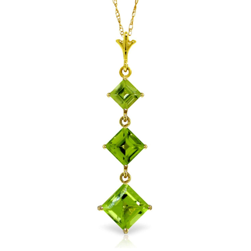 2.4 Carat 14K Gold Seal Your Love Peridot Necklace