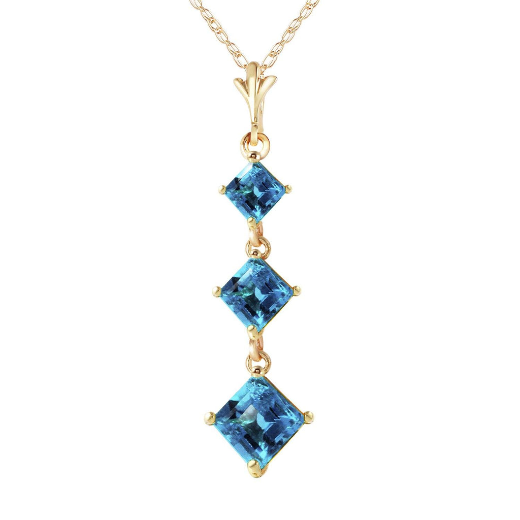 2.4 Carat 14K Gold Well Versed Blue Topaz Necklace
