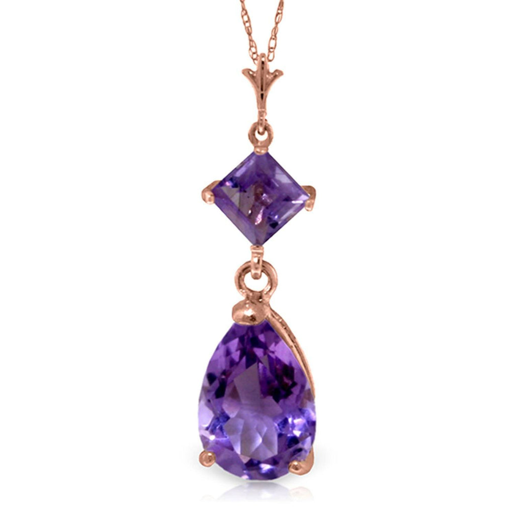 2 Carat 14K Gold Only One Amethyst Necklace