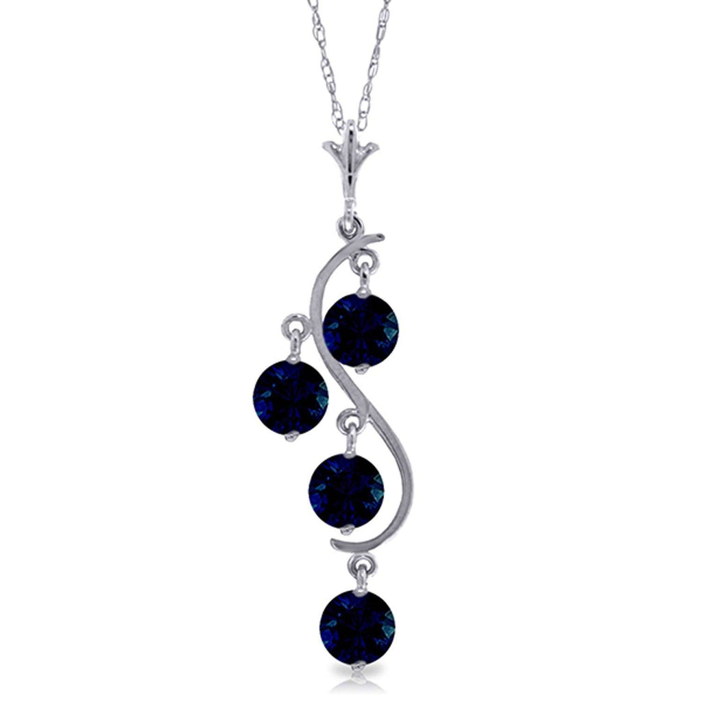 2 Carat 14K White Gold Blue Of The Wind Sapphire Necklace