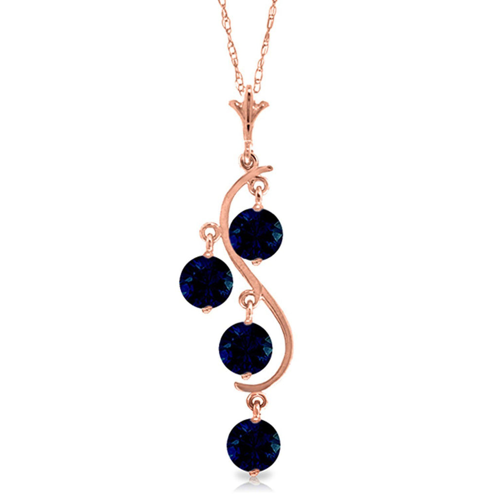 2 Carat 14K White Gold Blue Of The Wind Sapphire Necklace