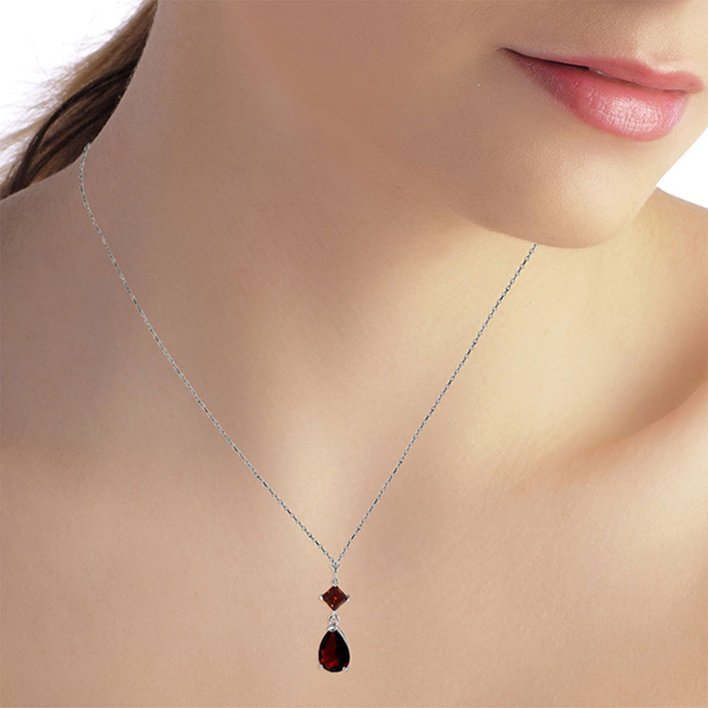 2 Carat 14K White Gold Granted Wishes Garnet Necklace
