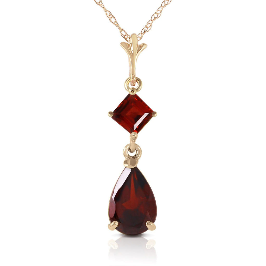 2 Carat 14K White Gold Granted Wishes Garnet Necklace