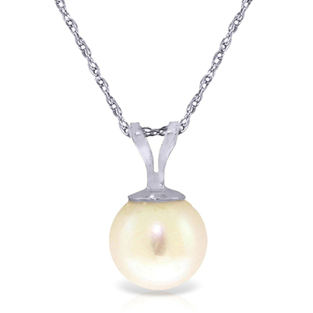 2 Carat 14K White Gold Necklace Natural Pearl