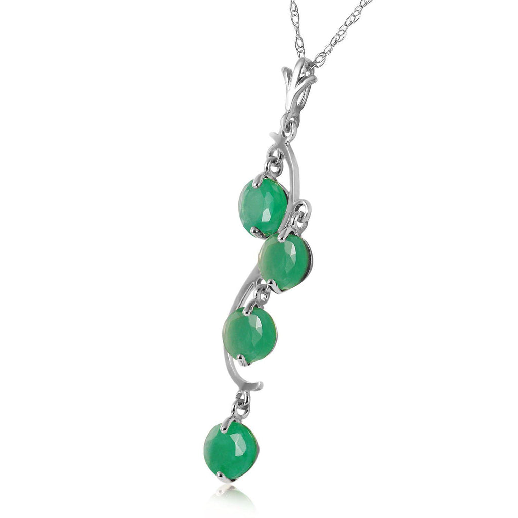 2 Carat 14K White Gold Residue Of Design Emerald Necklace