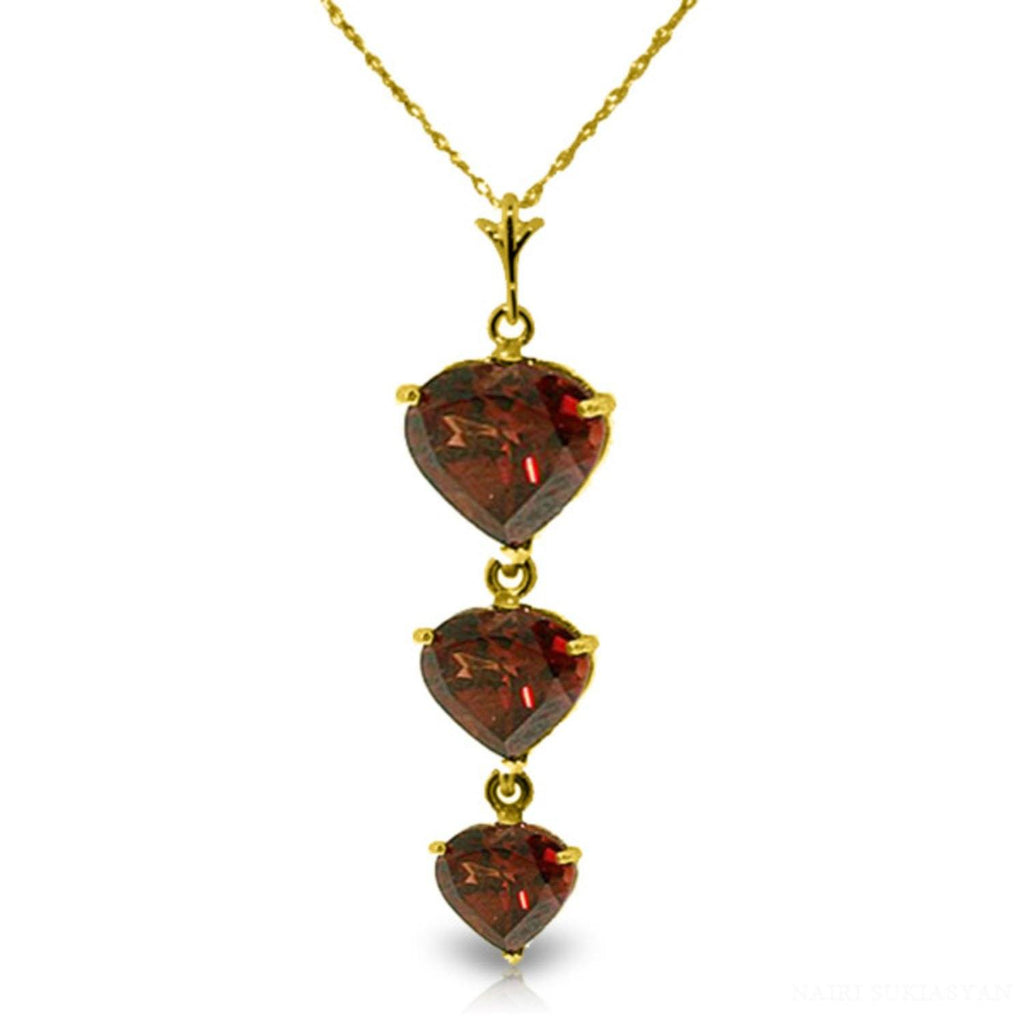3.03 Carat 14K Gold Winter Love Garnet Necklace