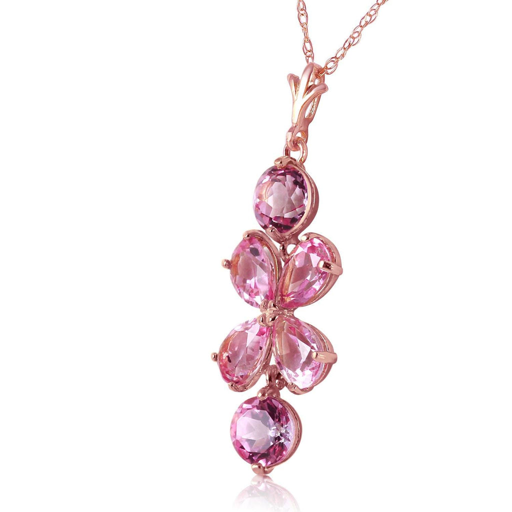 3.15 Carat 14K Gold Flee From Memory Pink Topaz Necklace