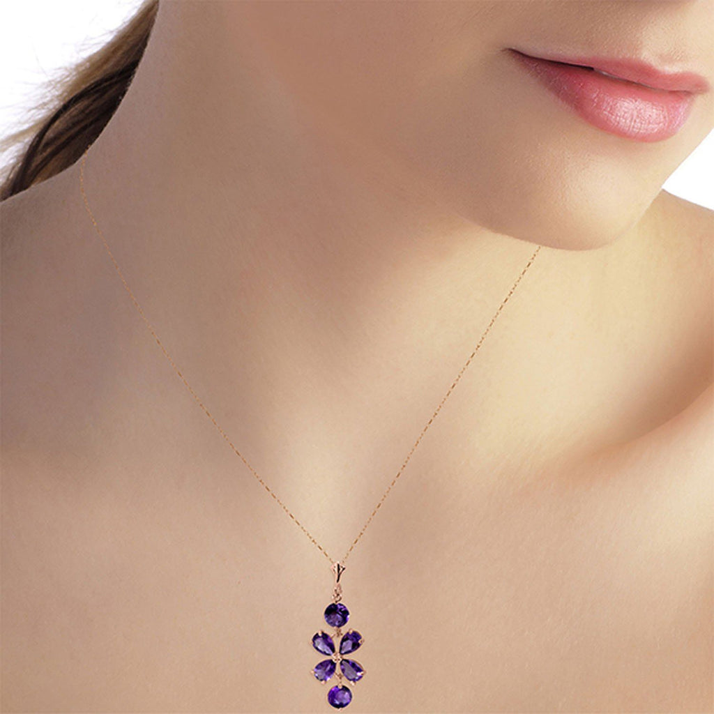 3.15 Carat 14K Gold Specially For You Amethyst Necklace