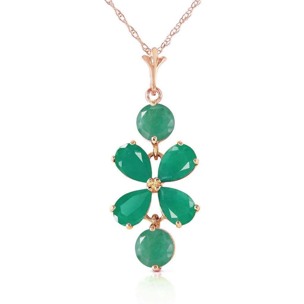 3.15 Carat 14K Gold Spring Overflow Emerald Necklace