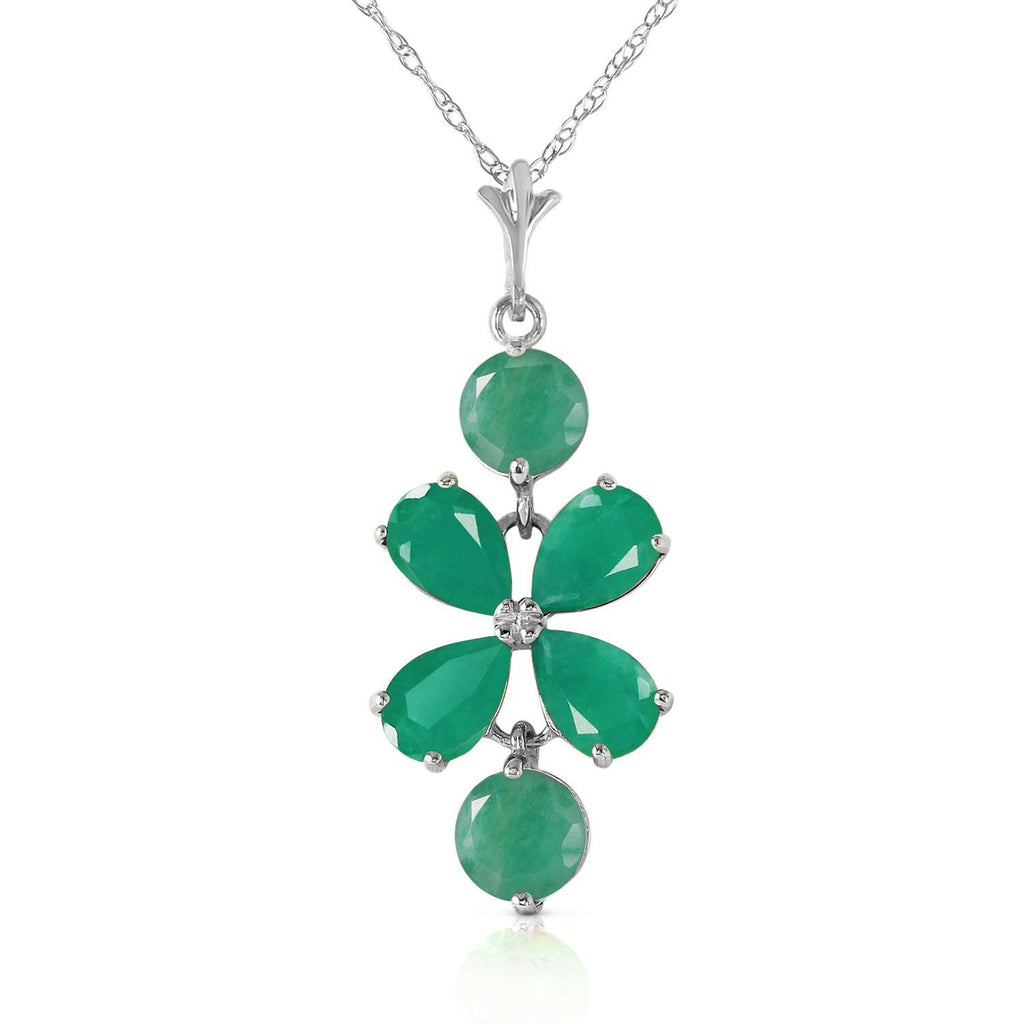 3.15 Carat 14K Rose Gold Petals Emerald Necklace