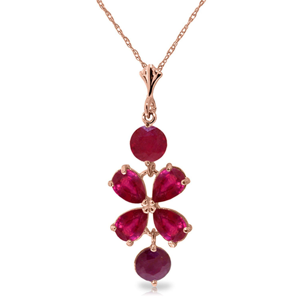 3.15 Carat 14K Rose Gold Petals Ruby Necklace