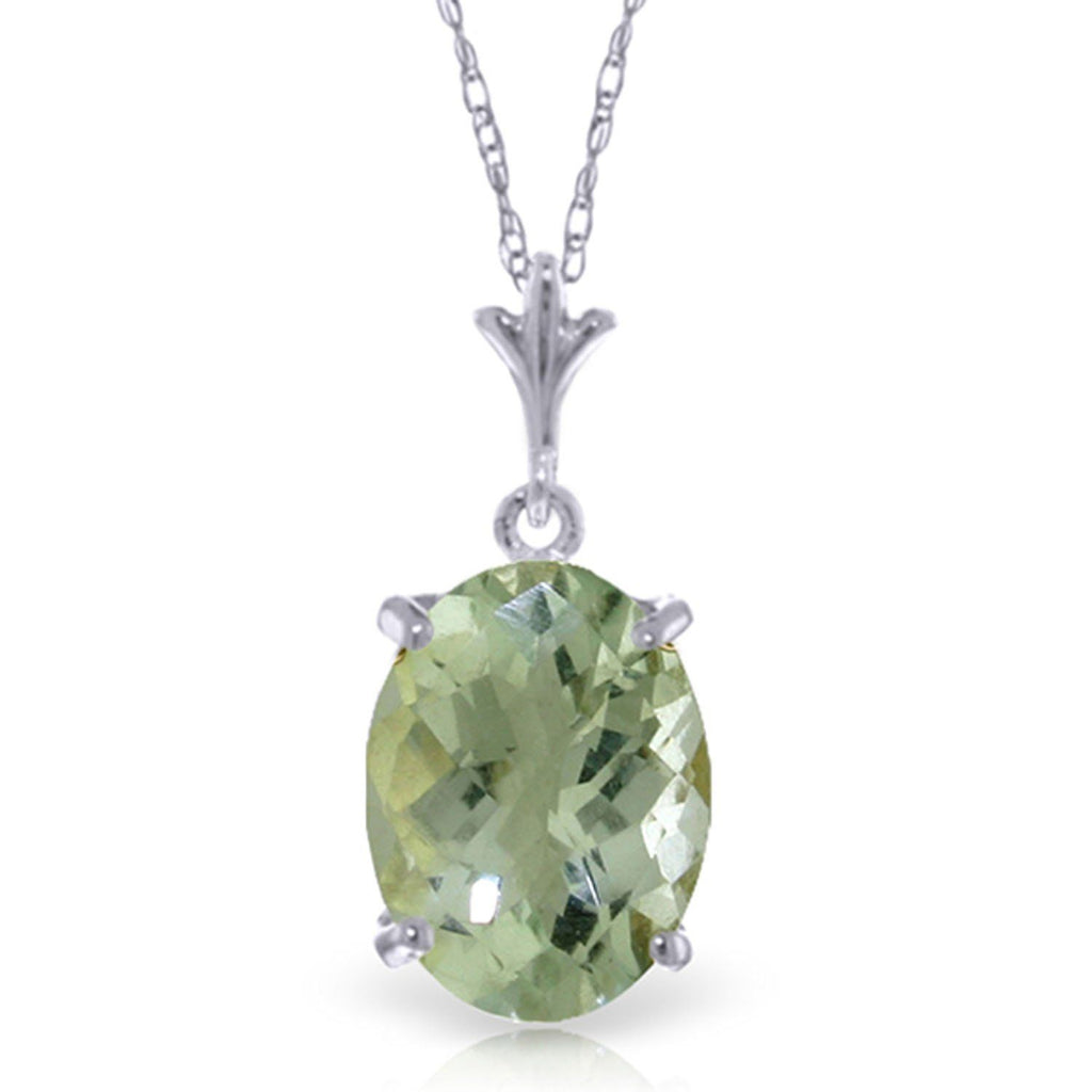 3.2 Carat 14K Gold Distant Places Green Amethyst Necklace