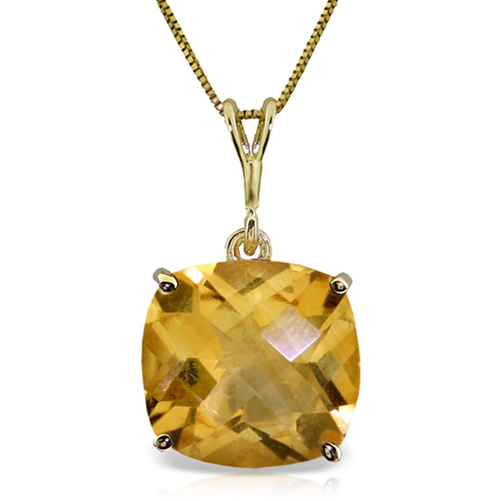 3.6 Carat 14K Rose Gold Necklace Natural Checkerboard Cut Citrine
