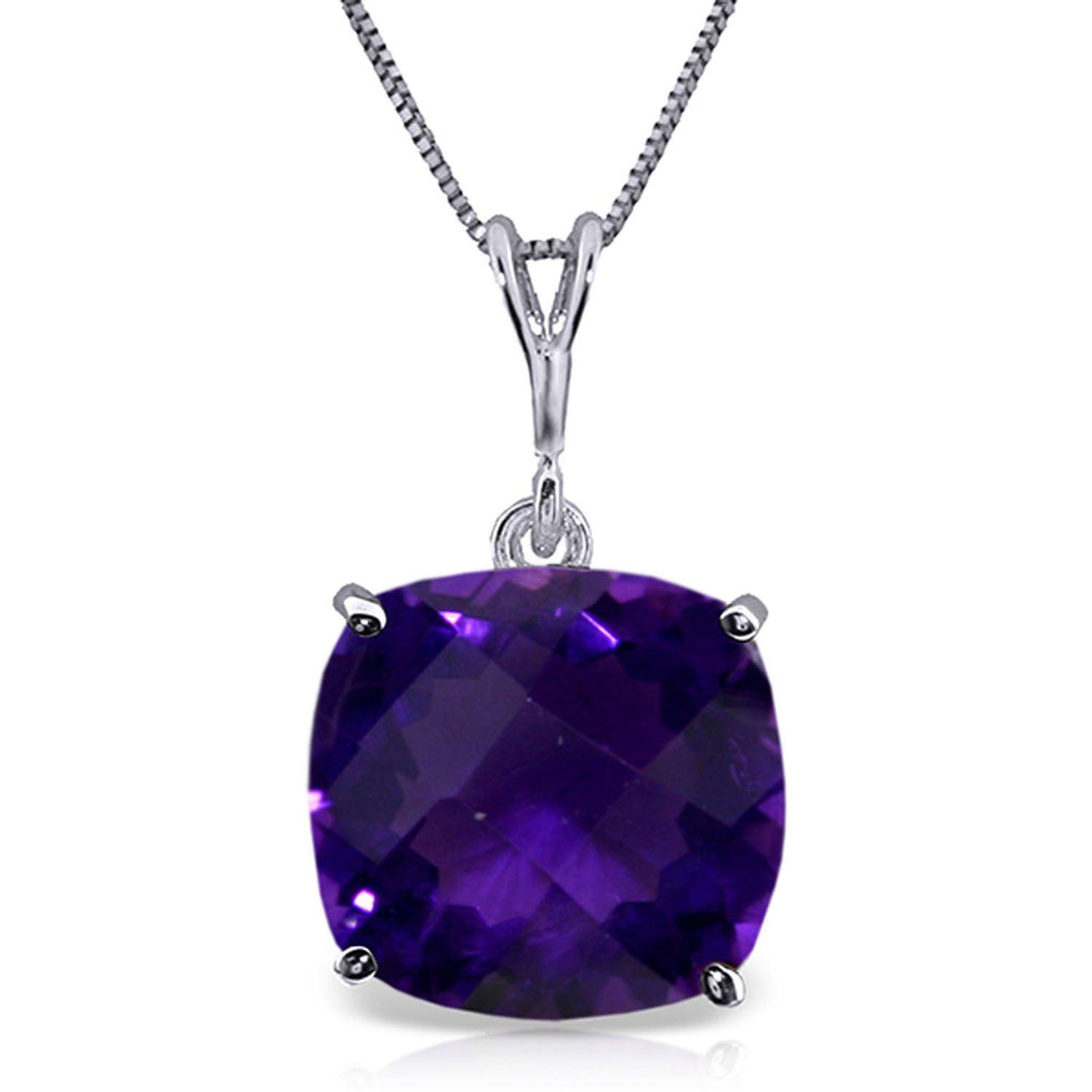 3.6 Carat 14K Rose Gold Necklace Natural Checkerboard Cut Purple Amethyst