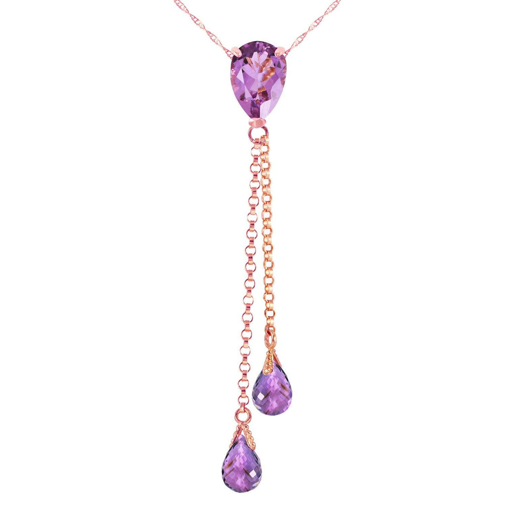 3.75 Carat 14K Gold Necklace Purple Amethyst