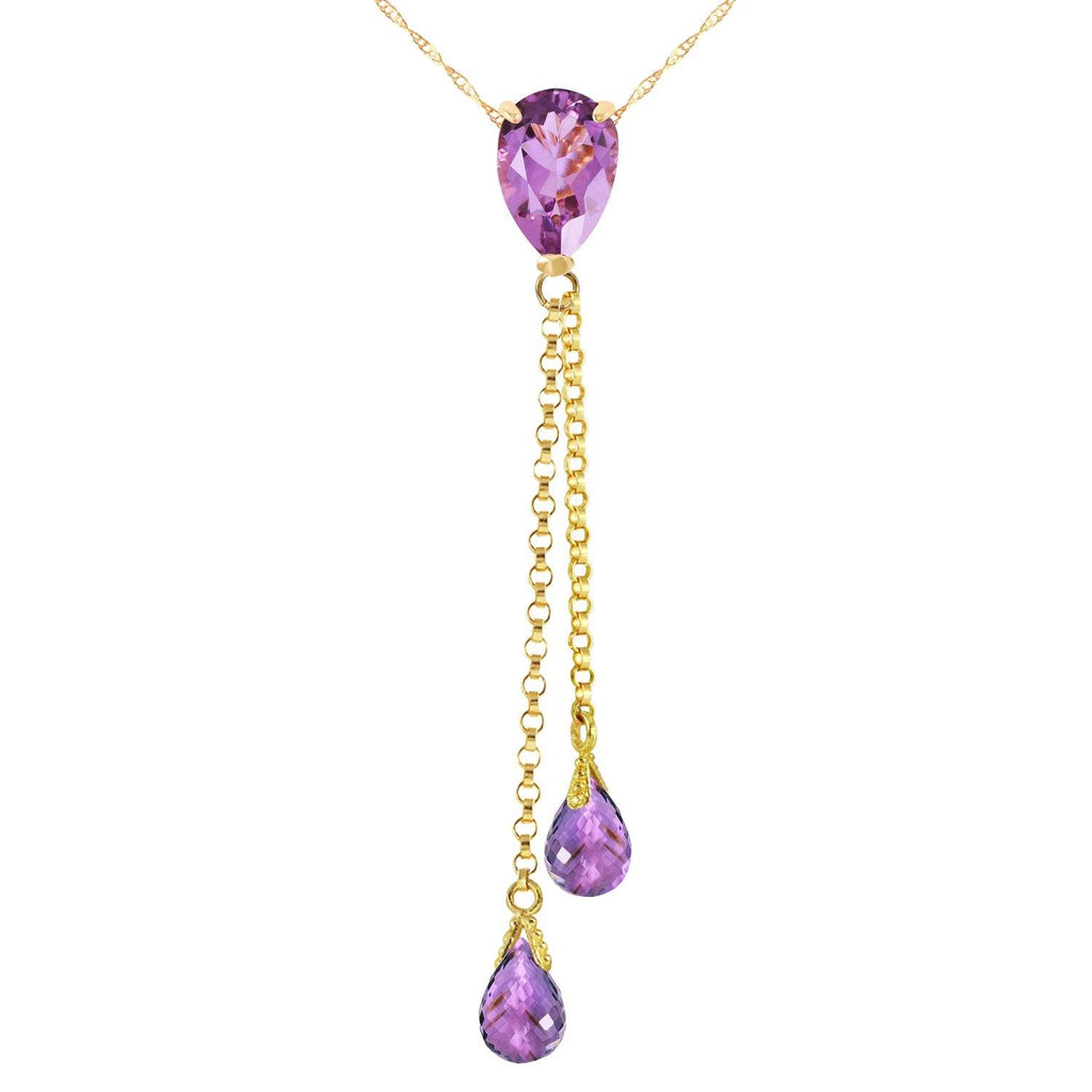 3.75 Carat 14K White Gold Necklace Purple Amethyst