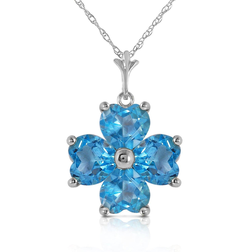 3.8 Carat 14K Rose Gold Heart Cluster Blue Topaz Necklace