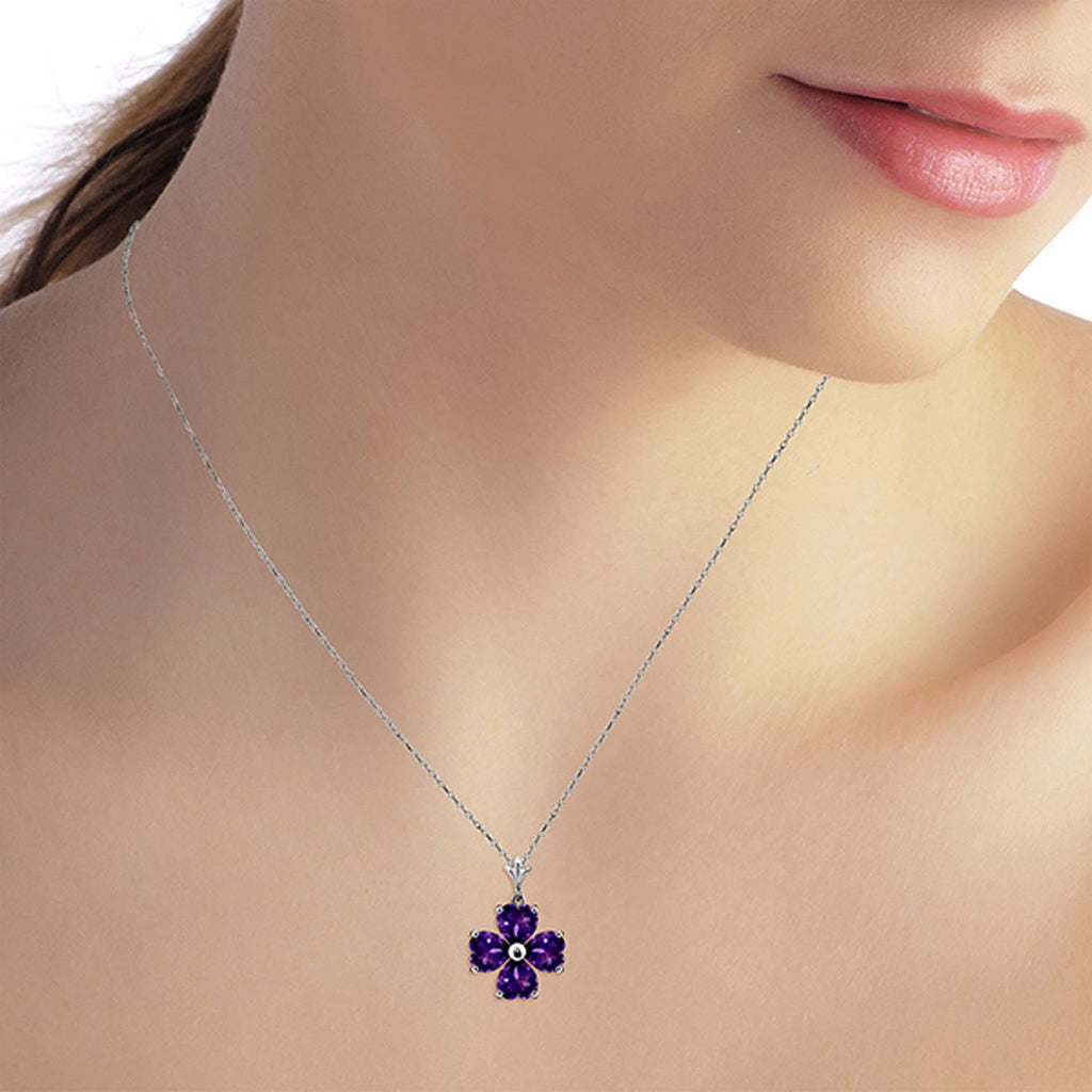 3.8 Carat 14K White Gold As I Perceive Amethyst Necklace