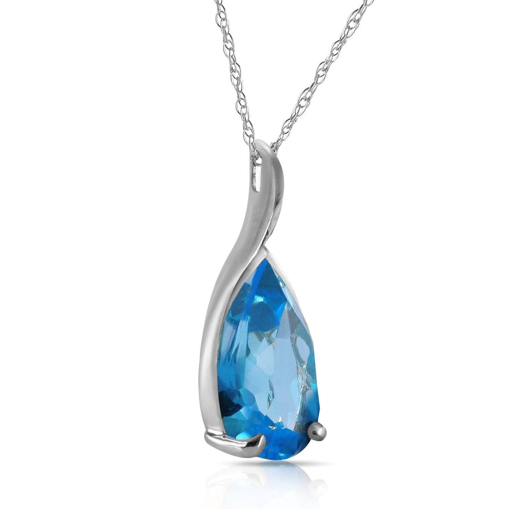 4.7 Carat 14K White Gold Life Is Eventful Blue Topaz Necklace