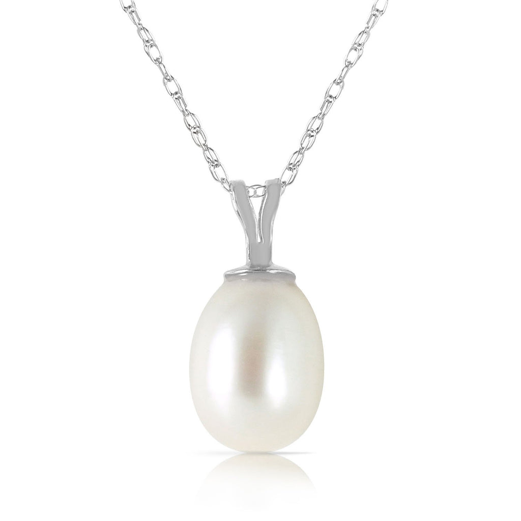 4 Carat 14K Solid White Gold Perseverance Pays pearl Necklace
