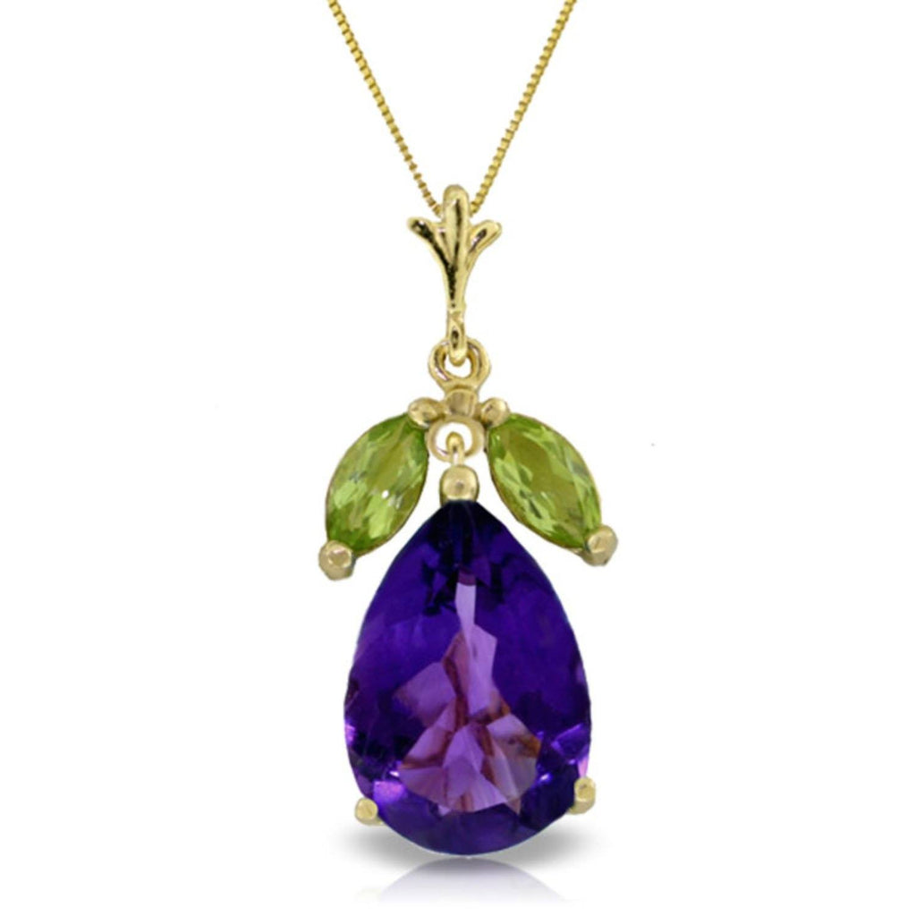 6.5 Carat 14K White Gold 10 Minutes Early Amethyst Peridot Necklace
