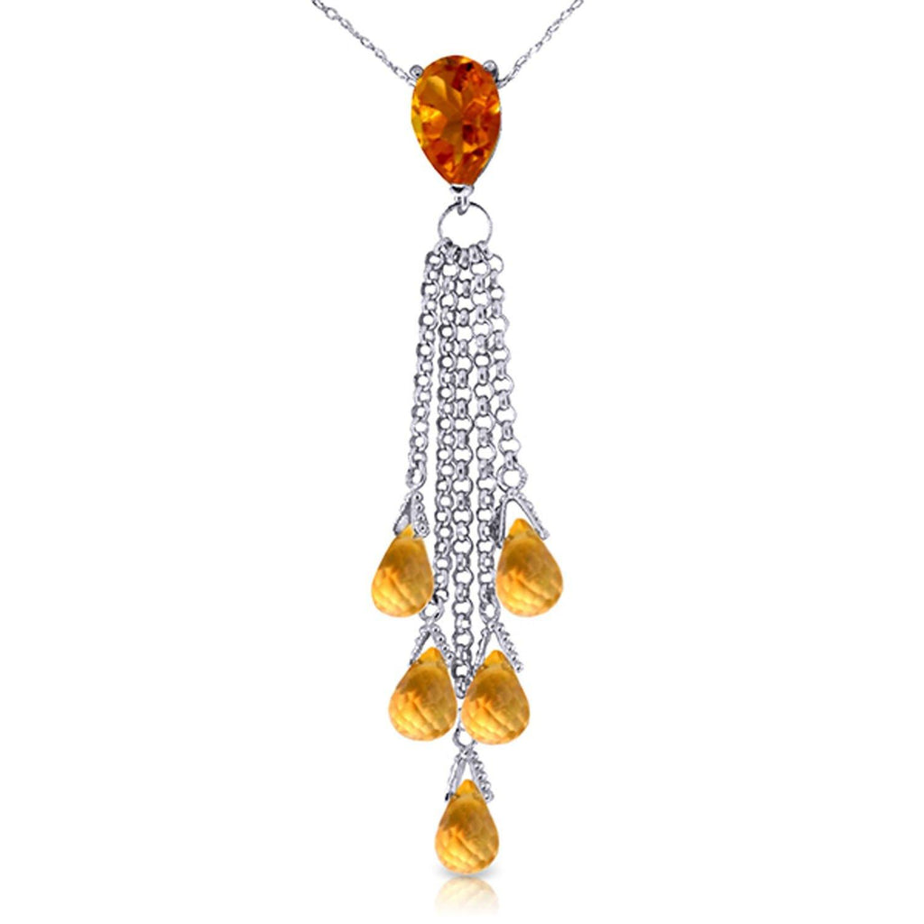 7.5 Carat 14K White Gold Leaving The Field Citrine Necklace