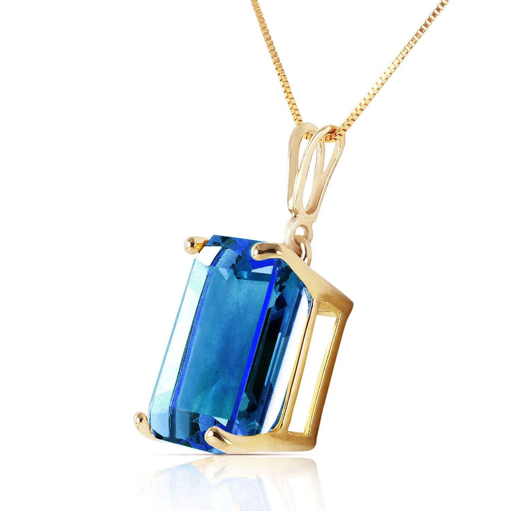 7 Carat 14K Gold Necklace Octagon Blue Topaz