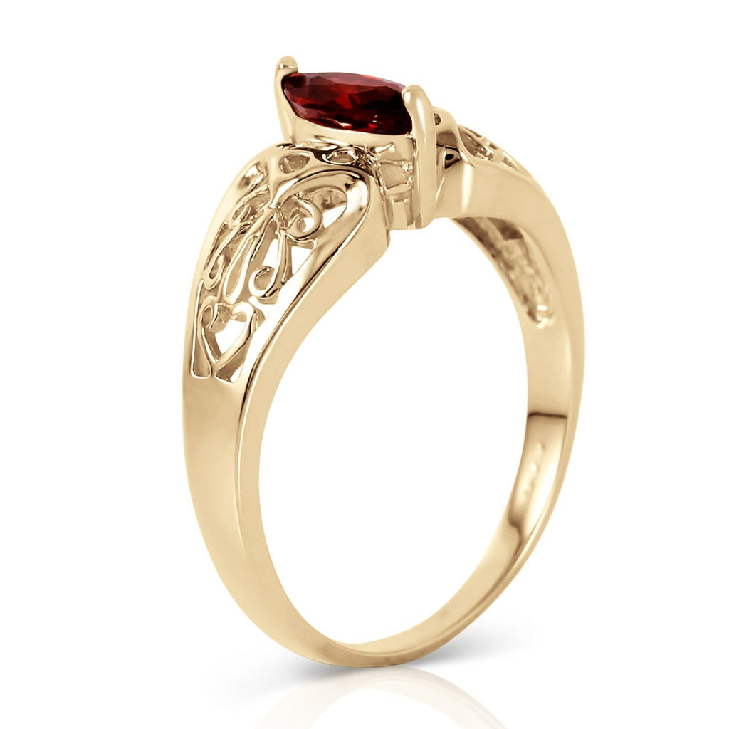 0.2 Carat 14K Rose Gold Filigree Ring Natural Garnet