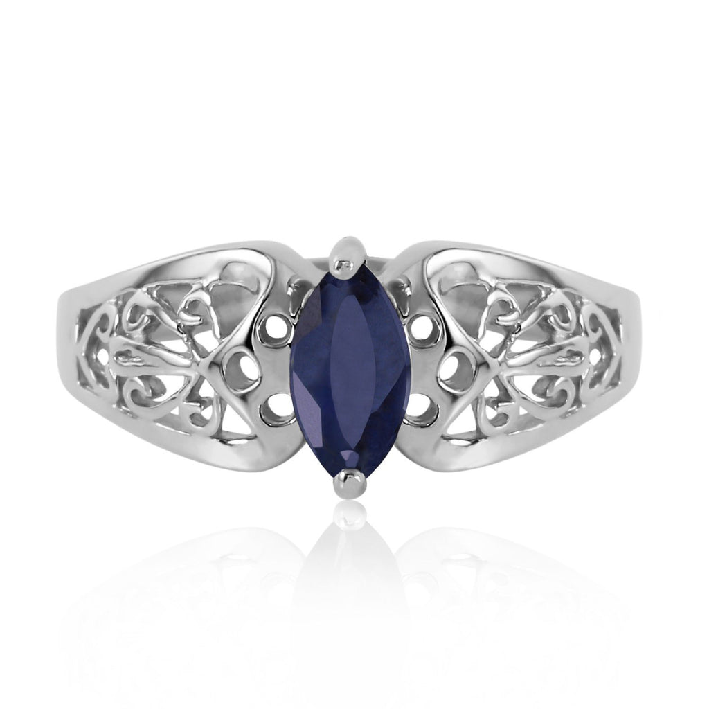 0.2 Carat 14K Rose Gold Filigree Ring Natural Sapphire