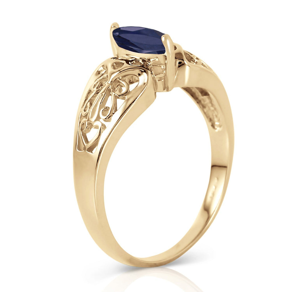0.2 Carat 14K Rose Gold Filigree Ring Natural Sapphire