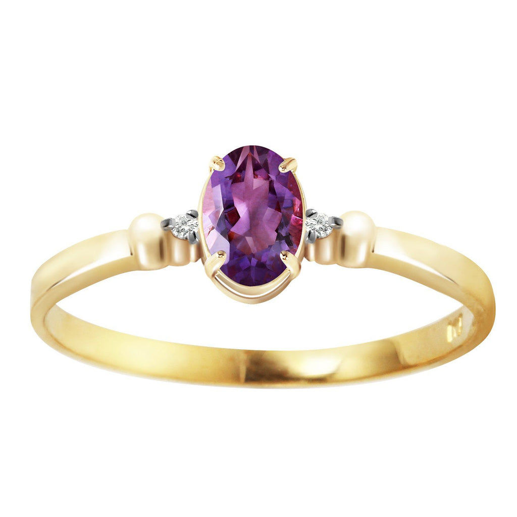0.46 Carat 14K Rose Gold Young Love Amethyst Diamond Ring