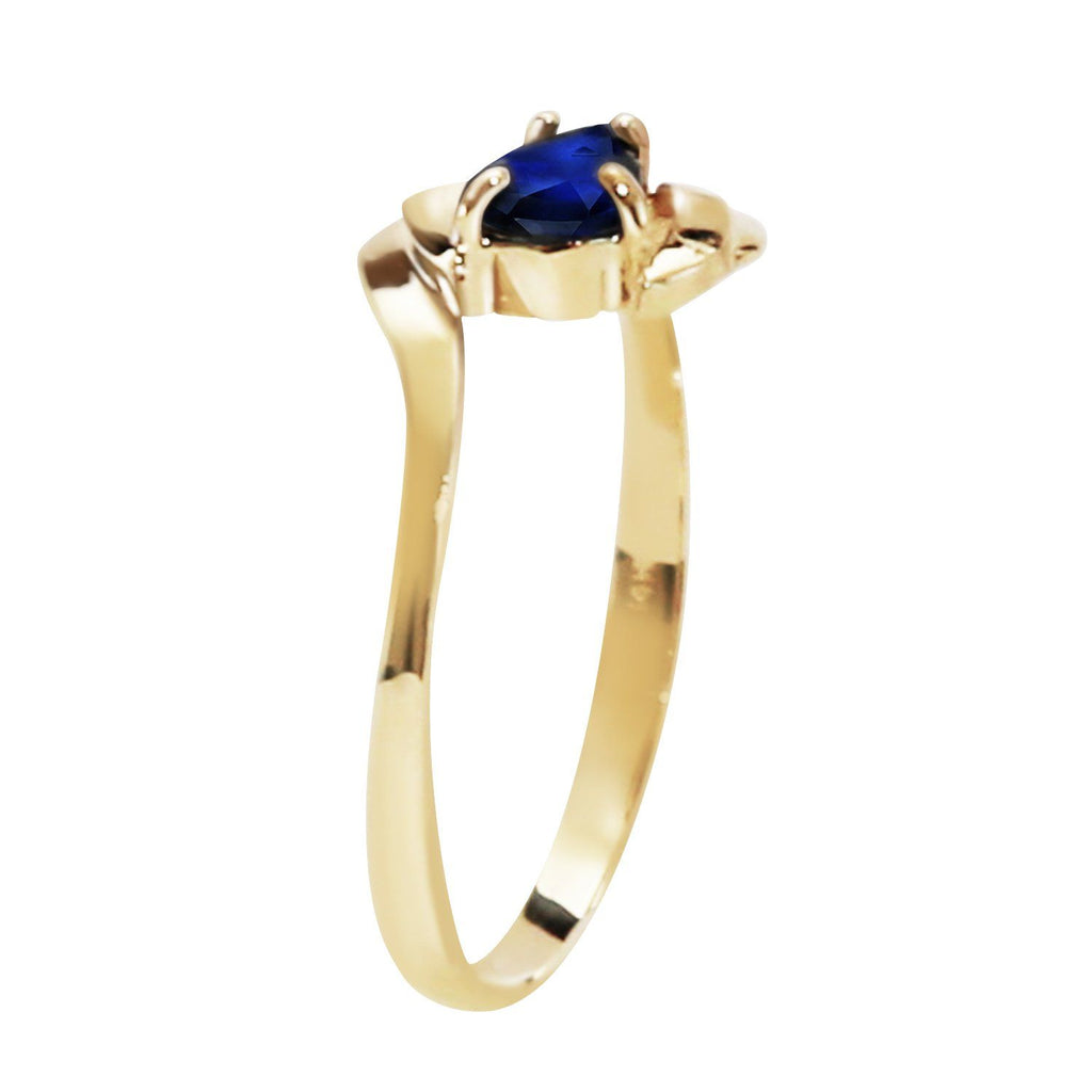 0.51 Carat 14K Rose Gold Waves Sapphire Diamond Ring