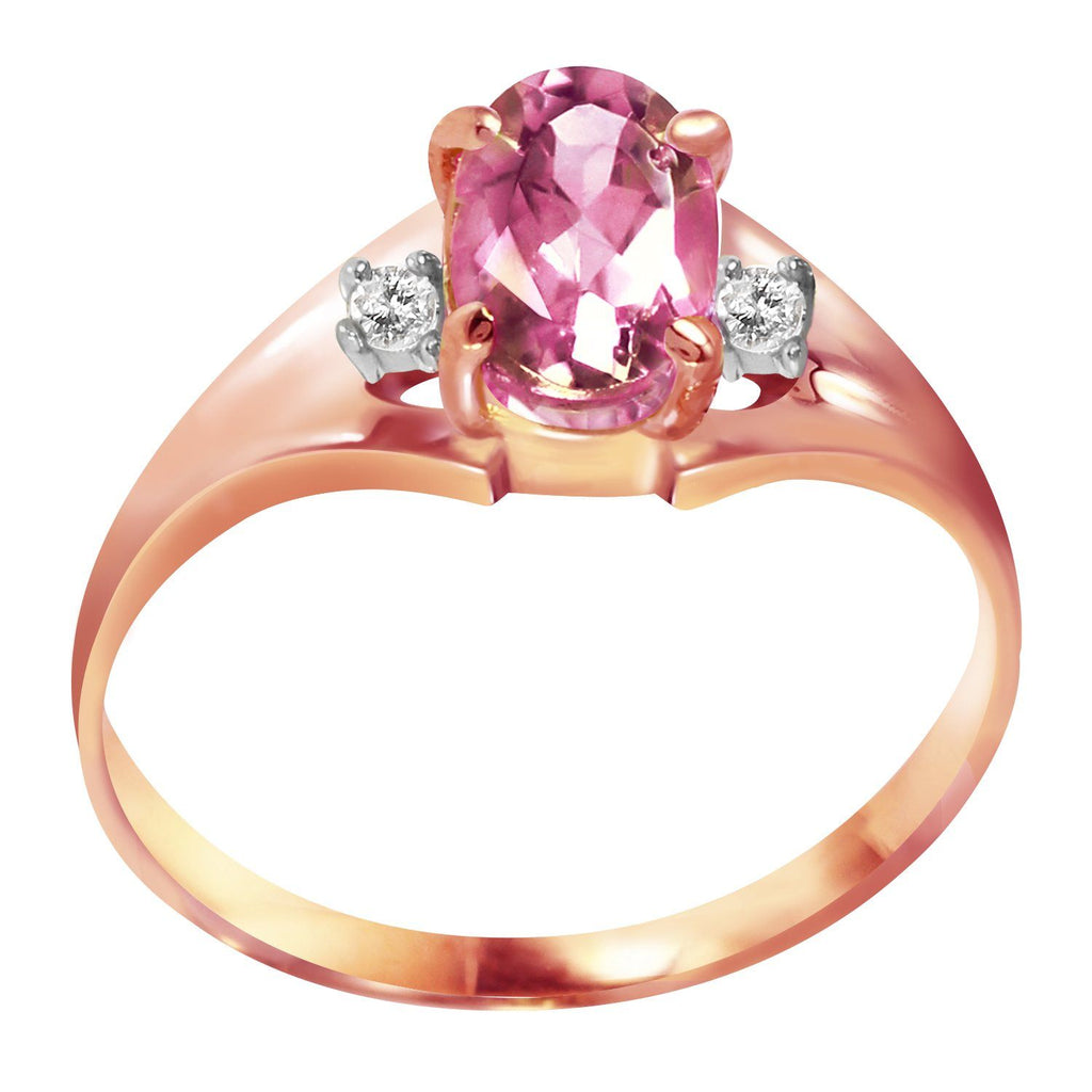 0.76 Carat 14K Rose Gold Brilliance Pink Topaz Diamond Ring