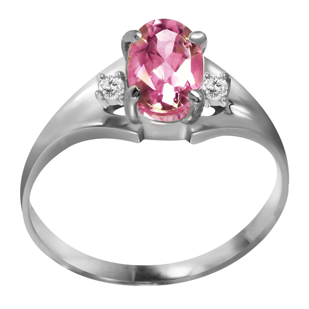 0.76 Carat 14K Rose Gold Brilliance Pink Topaz Diamond Ring