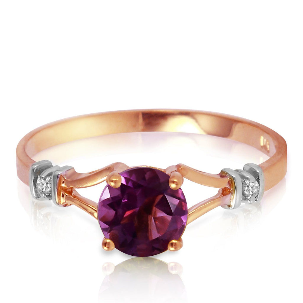 0.92 Carat 14K Rose Gold Cathy Amethyst Diamond Ring