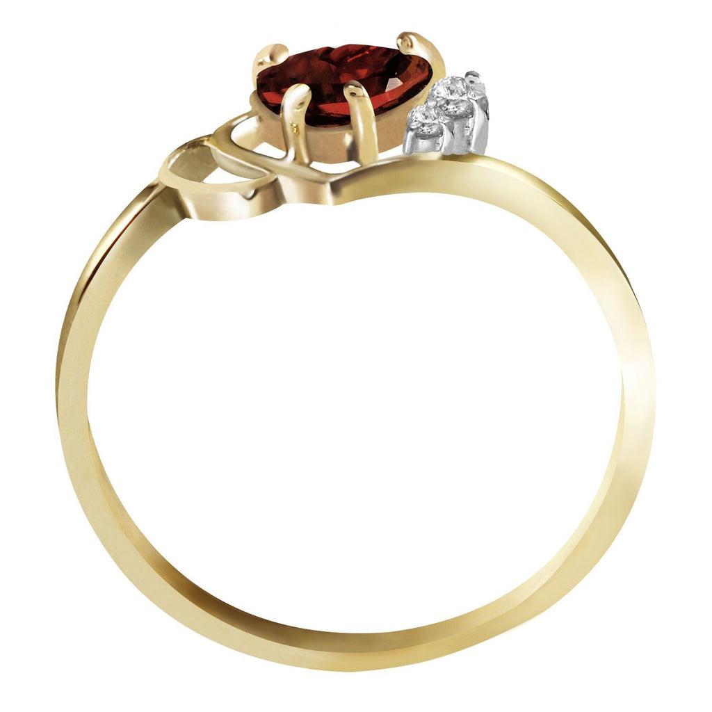 0.97 Carat 14K Rose Gold Ring Natural Diamond Garnet