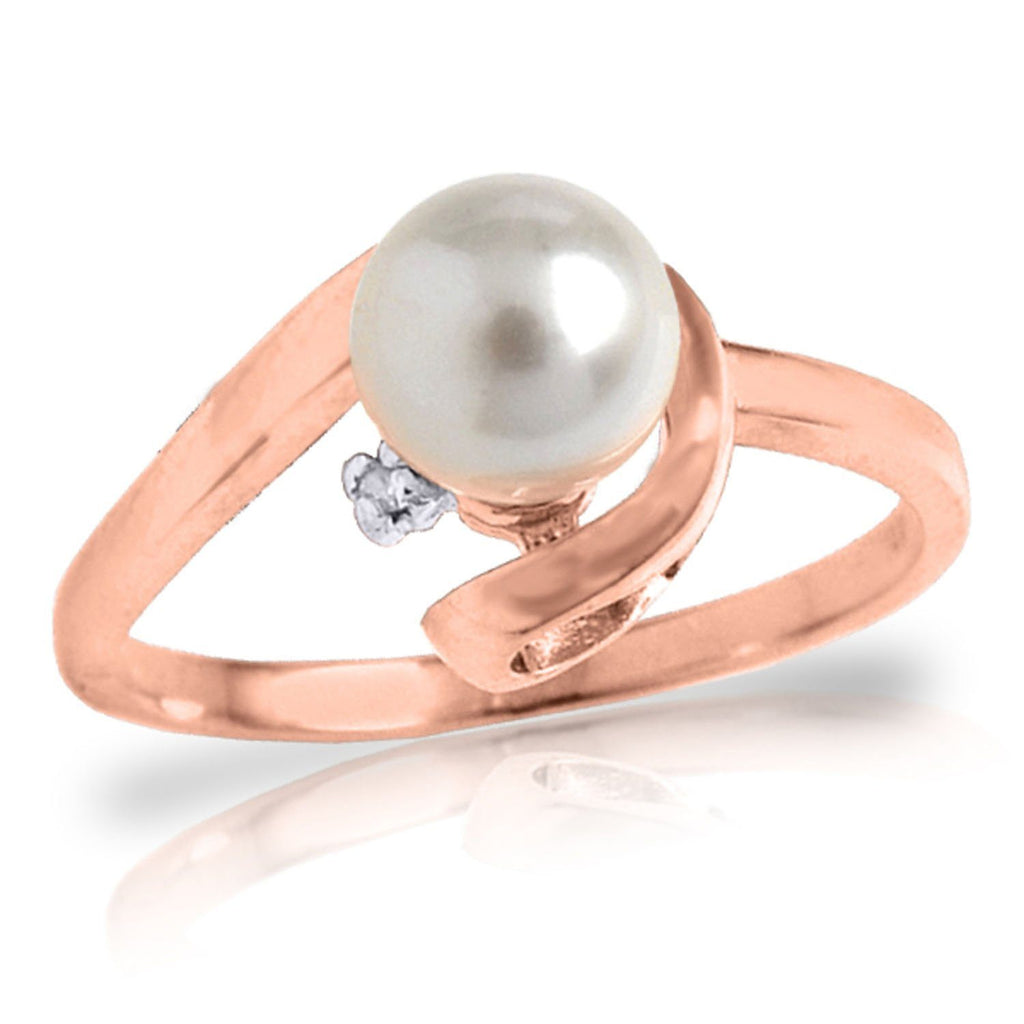 1.01 Carat 14K Rose Gold Ring Natural Diamond Pearl