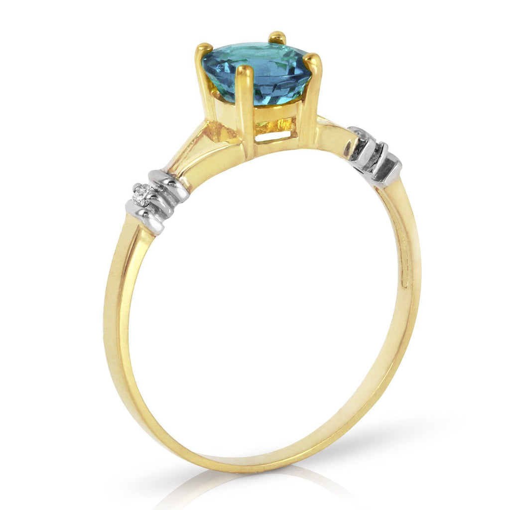 1.02 Carat 14K Rose Gold Cathy Blue Topaz Diamond Ring