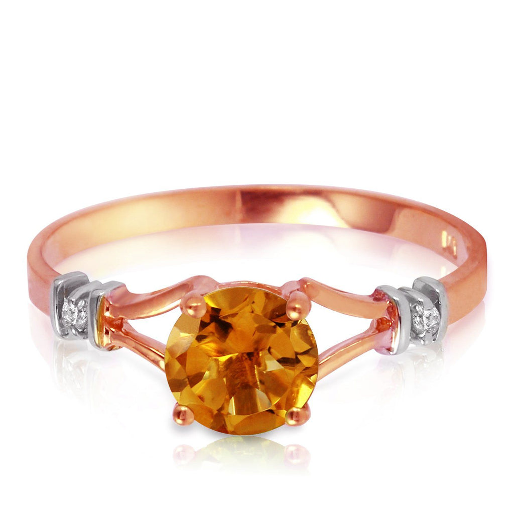 1.02 Carat 14K Rose Gold Cathy Citrinediamond Ring