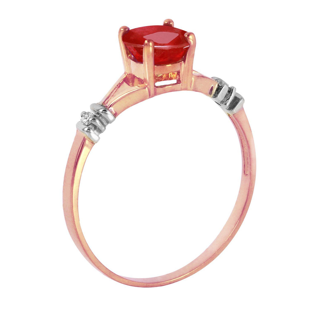 1.02 Carat 14K Rose Gold Cathy Ruby Diamond Ring