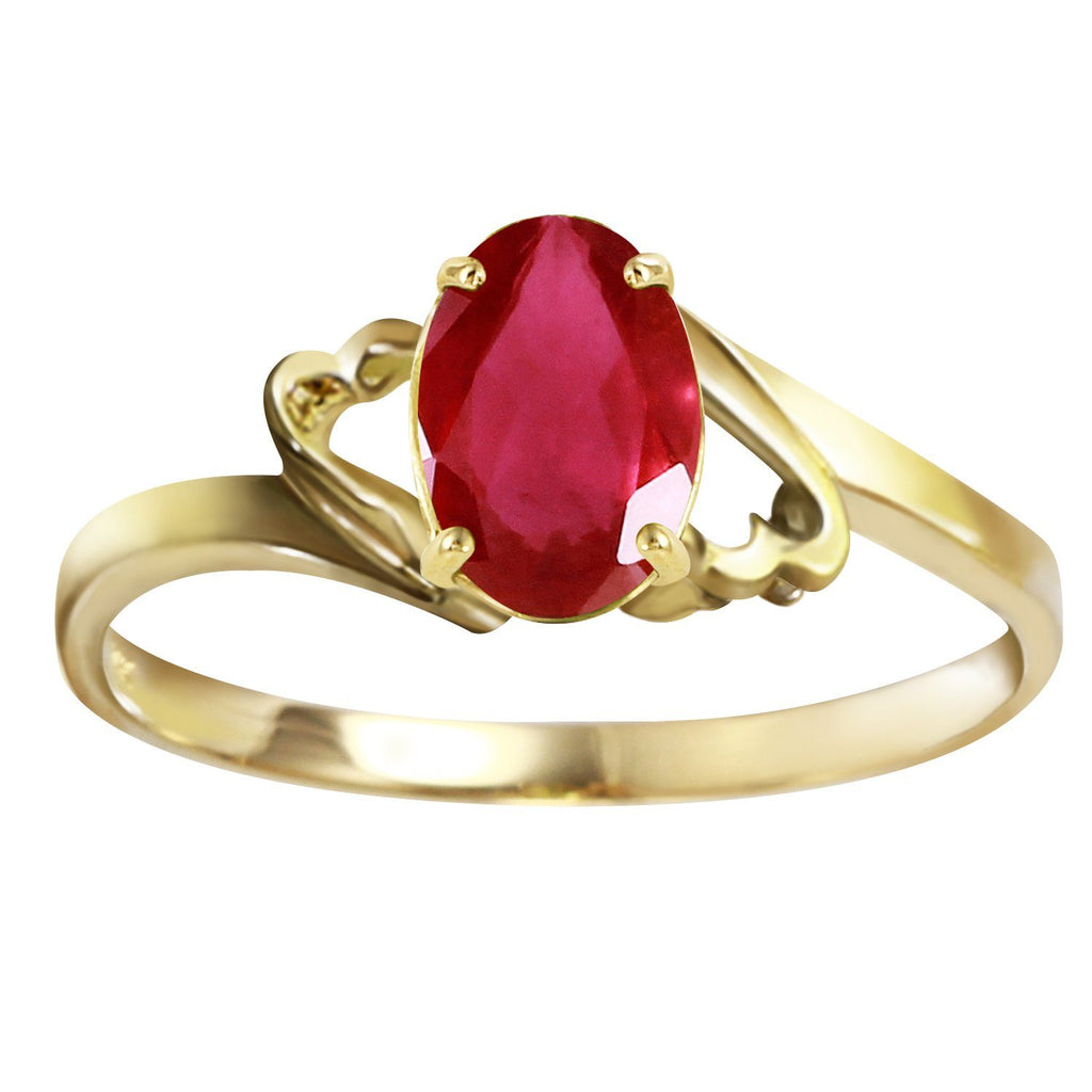 1.15 Carat 14K Rose Gold Ring Natural Ruby