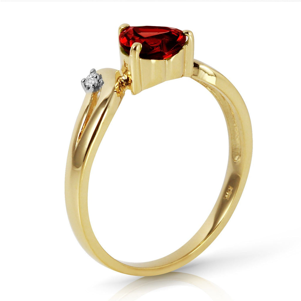 1.26 Carat 14K Rose Gold Ring Diamond Garnet