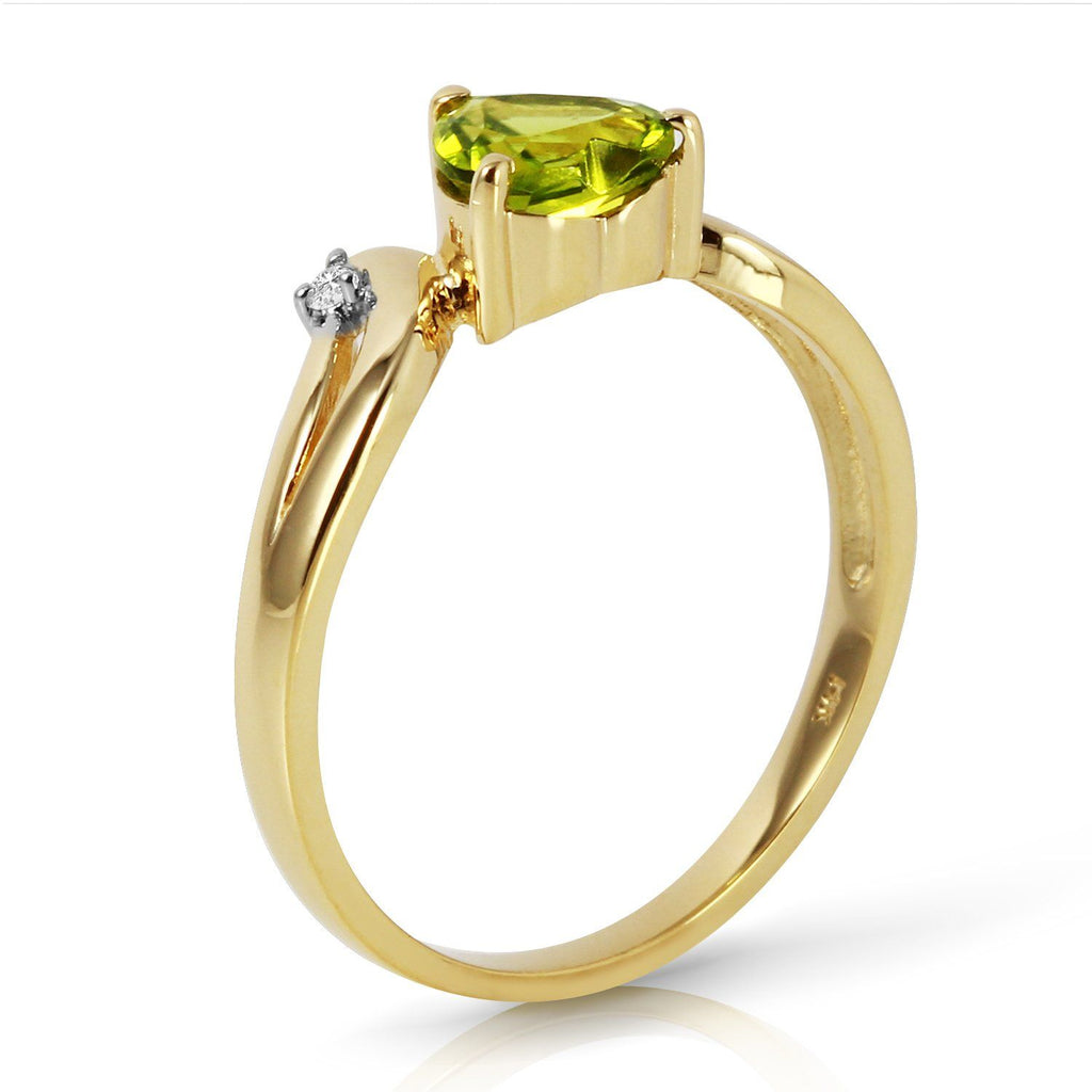 1.26 Carat 14K Rose Gold Ring Diamond Peridot