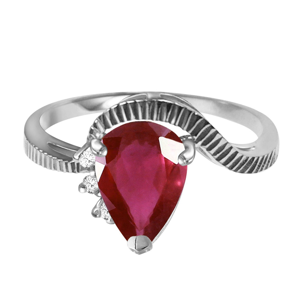 1.52 Carat 14K Rose Gold Azur Ruby Diamond Ring