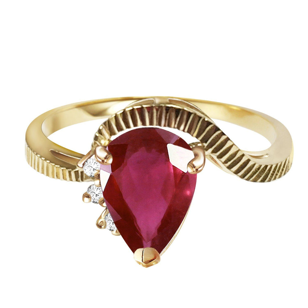 1.52 Carat 14K Rose Gold Azur Ruby Diamond Ring
