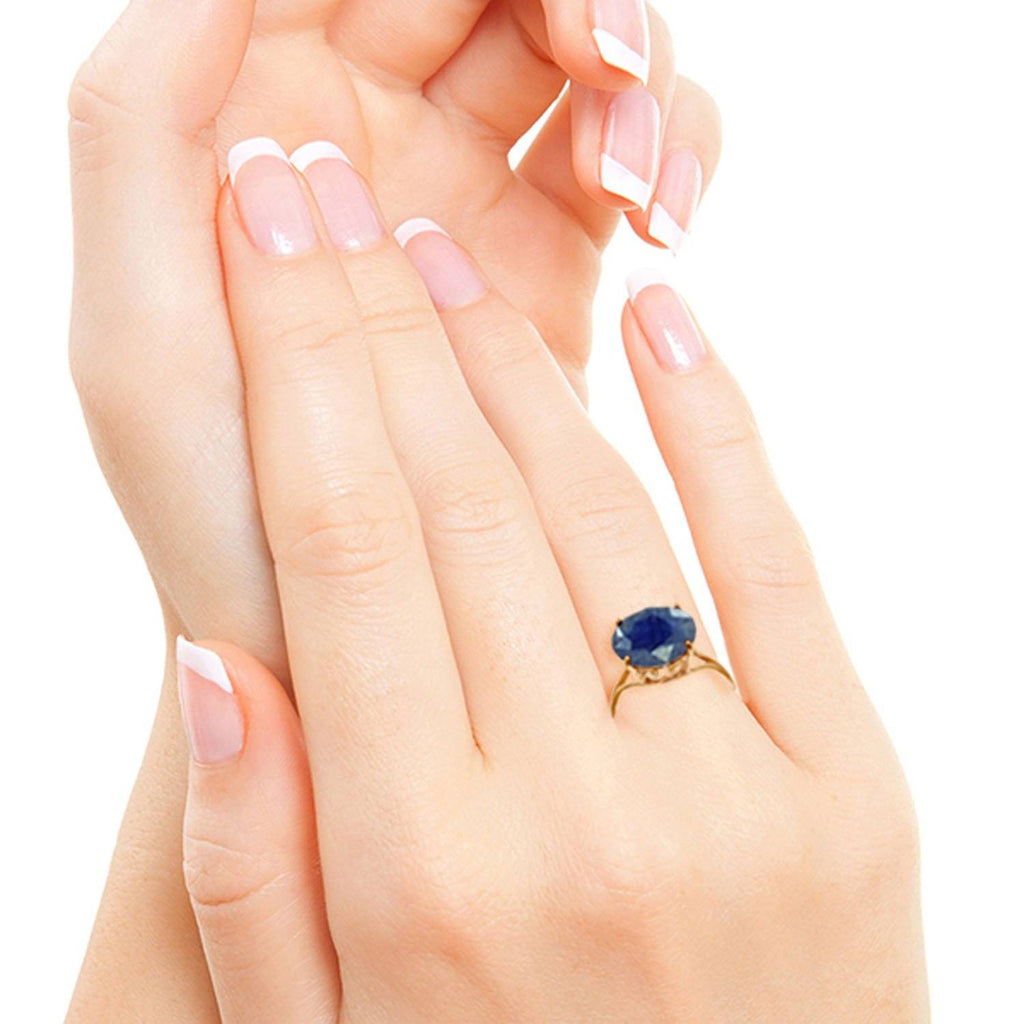 14K Rose Gold Ring Natural 12 mm Round Sapphire Certified