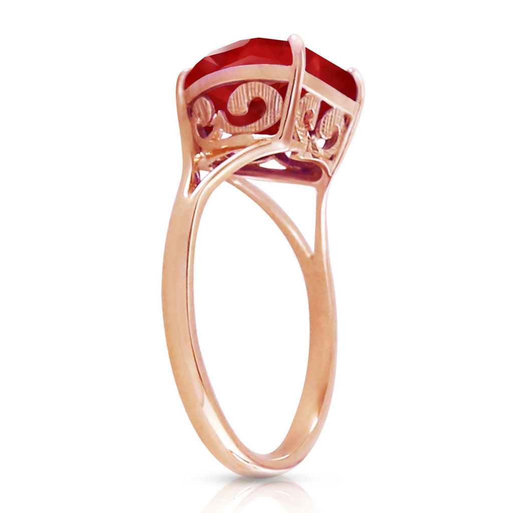 14K Rose Gold Ring w/ Natural 10.0 mm Heart Ruby